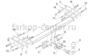 Фаркоп Auto-Hak для VOLVO XC60 2008-2013. Артикул L 21A