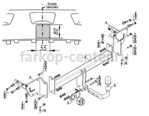 Фаркоп Steinhof для JEEP CHEROKEE KL 2014-2019г. Артикул J-064