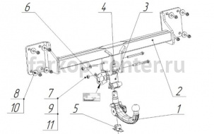 Фаркоп Bosal Russia для BMW X6 F16 2014-2019г. Артикул 4755-AK41