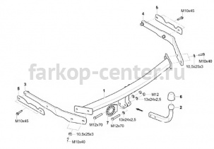 Фаркоп Westfalia для FORD FOCUS 3 2011-2019. Артикул 307456600001