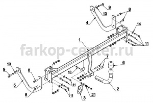 Фаркоп Auto-Hak для PEUGEOT 407 2004-2011. Артикул P 35