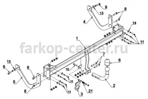 Фаркоп Auto-Hak для PEUGEOT 407 2004-2011. Артикул P 35