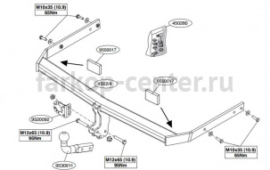 Фаркоп Brink для VOLKSWAGEN JETTA 5 2005-2011. Артикул 450200