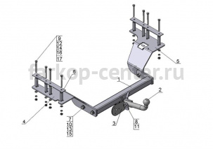 Фаркоп Avtos для HONDA CR-V 2002-2007. Артикул HN02