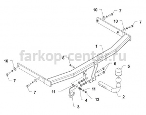 Фаркоп Auto-Hak для SKODA OCTAVIA A5 2004-2013. Артикул H 14