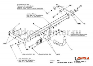 Фаркоп Imiola для FORD FOCUS 1 1998-2004. Артикул E-024