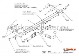 Фаркоп Imiola для FORD FOCUS 1 1998-2004. Артикул E-024