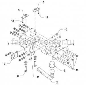 Фаркоп Auto-Hak для TOYOTA LAND CRUISER 200 2007-2019г. Артикул 0 70