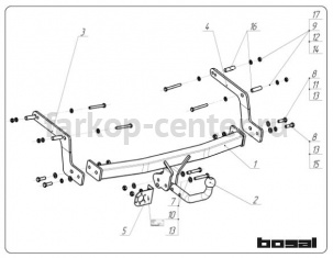 Фаркоп Bosal Russia для RENAULT SANDERO STEPWAY 2014-2019г. Артикул 1433-A