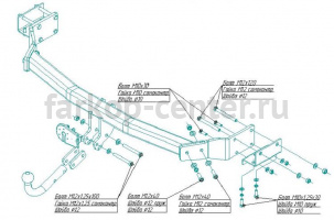 Фаркоп Bosal Russia для HYUNDAI SANTA FE  2006-2012. Артикул 4227-A