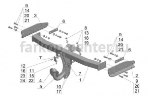 Фаркоп Avtos для FORD MAVERICK 2004-2007. Артикул FD24