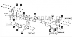 Фаркоп Baltex для KIA SORENTO PRIME 2015-2019г. Артикул 11.3261.12