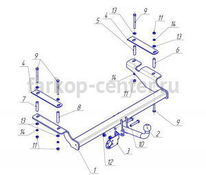 Фаркоп Avtos для CHEVROLET AVEO 2002-2012. Артикул CV07