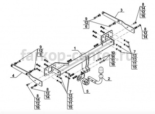 Фаркоп Steinhof для MERCEDES-BENZ GLK-CLASS X204 2008-2015. Артикул M-136