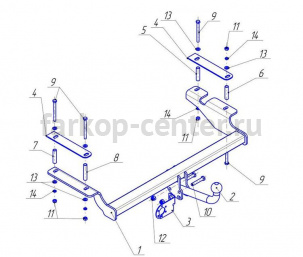 Фаркоп Avtos для CHEVROLET AVEO 2002-2012. Артикул CV07