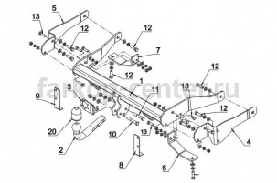 Фаркоп Auto-Hak для CHEVROLET CAPTIVA 2006-2013. Артикул X 20