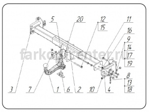 Фаркоп Bosal Russia для MERCEDES-BENZ GLC-CLASS X253 2015-2019г. Артикул 2256-AK41
