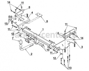 Фаркоп Auto-Hak для HYUNDAI TUCSON 2004-2009. Артикул T 45