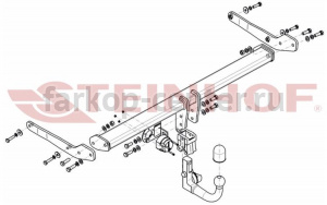 Фаркоп Steinhof для VOLKSWAGEN TIGUAN 2016-2019г. Артикул V-155