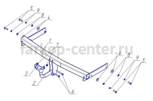 Фаркоп Avtos для VOLKSWAGEN PASSAT B6 2005-2010. Артикул VW24