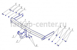 Фаркоп Avtos для VOLKSWAGEN PASSAT B6 2005-2010. Артикул VW24