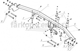 Фаркоп Avtos для HYUNDAI SANTA FE  2006-2012. Артикул HY24