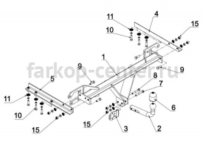 Фаркоп Auto-Hak для SUBARU OUTBACK 2009-2014. Артикул SU 46
