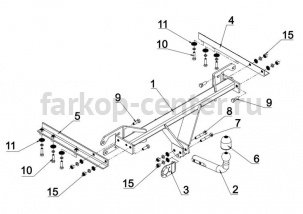 Фаркоп Auto-Hak для SUBARU OUTBACK 2009-2014. Артикул SU 46