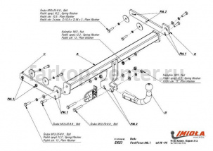 Фаркоп Imiola для FORD FOCUS 1 1998-2004. Артикул E-023