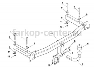 Фаркоп Auto-Hak для AUDI A4 1994-2000. Артикул A 08