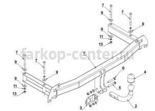 Фаркоп Auto-Hak для AUDI A4 1994-2000. Артикул A 08