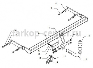 Фаркоп Auto-Hak для RENAULT MEGANE 2 2002-2008. Артикул G 43