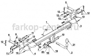 Фаркоп Auto-Hak для NISSAN X-TRAIL T32 2014-2019г. Артикул V 76