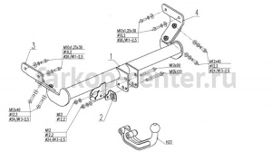 Фаркоп Hook для KIA OPTIMA 2012-2016. Артикул 190504