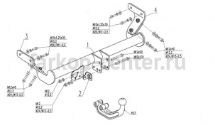 Фаркоп Hook для KIA OPTIMA 2012-2016. Артикул 190504