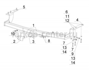 Фаркоп Avtos для TOYOTA HIGHLANDER 2003-2010. Артикул TY32