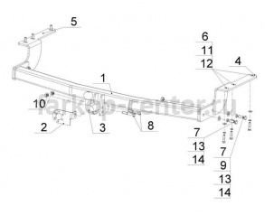 Фаркоп Avtos для TOYOTA HIGHLANDER 2003-2010. Артикул TY32