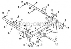 Фаркоп Auto-Hak для MERCEDES-BENZ GL-CLASS X164 2006-2012. Артикул D 49