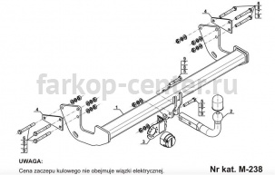 Фаркоп Steinhof для MERCEDES-BENZ VITO W447 2014-2019г. Артикул M-238