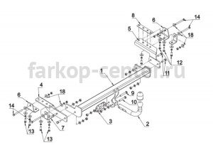 Фаркоп Auto-Hak для MITSUBISHI LANCER 2007-2012. Артикул Z 39