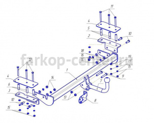 Фаркоп Avtos для OPEL ASTRA H седан 2007-2014. Артикул OP03