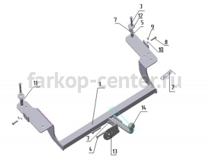 Фаркоп Avtos для HYUNDAI SONATA EF 1999-2005. Артикул HY07