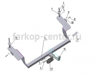 Фаркоп Avtos для HYUNDAI SONATA EF 1999-2005. Артикул HY07