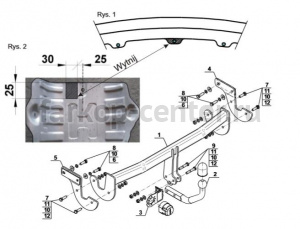 Фаркоп Steinhof для HYUNDAI i40 2011-2019г. Артикул H-249