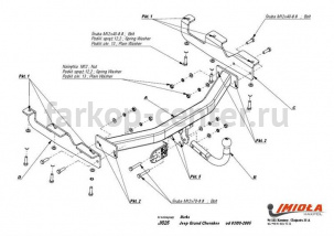 Фаркоп Imiola для JEEP GRAND CHEROKEE WJ 1999-2004. Артикул J-025