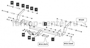 Фаркоп Baltex для RENAULT SANDERO 2014-2019г. Артикул 18.2735.12