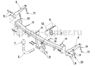 Фаркоп Auto-Hak для VOLKSWAGEN CADDY 2004-2019г. Артикул K 45