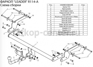 Фаркоп Лидер Плюс для RENAULT SANDERO STEPWAY 2014-2019г. Артикул R114-A