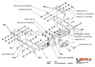 Фаркоп Imiola для FORD TRANSIT 2000-2014. Артикул E-040