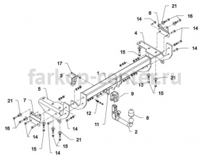 Фаркоп Auto-Hak для LEXUS RX 2009-2015. Артикул 0 80V